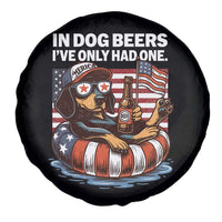 Funny In Dog Beers I've Only Had One Spare Tire Cover 4th Of July Drinking Dachshund Beer American Flag - Wonder Print Shop