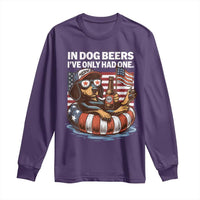 Funny In Dog Beers I've Only Had One Long Sleeve Shirt 4th Of July Drinking Dachshund Beer American Flag - Wonder Print Shop