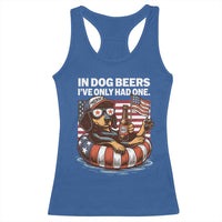 Funny In Dog Beers I've Only Had One Racerback Tank Top 4th Of July Drinking Dachshund Beer American Flag - Wonder Print Shop