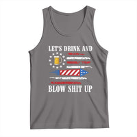 Funny American Drinking Tank Top Let's Drink And Blow Shit Up 4th Of July Beer Rocket - Wonder Print Shop