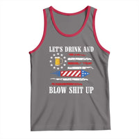 Funny American Drinking Tank Top Let's Drink And Blow Shit Up 4th Of July Beer Rocket - Wonder Print Shop