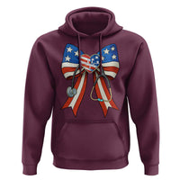 Funny 4th Of July Nurse American Flag Coquette Bow Hoodie - Wonder Print Shop