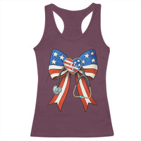 Funny 4th Of July Nurse American Flag Coquette Bow Racerback Tank Top - Wonder Print Shop