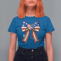Funny 4th Of July Nurse American Flag Coquette Bow T Shirt For Women - Wonder Print Shop