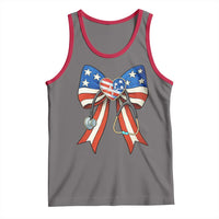 Funny 4th Of July Nurse American Flag Coquette Bow Tank Top - Wonder Print Shop