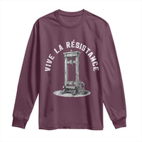 Funny Vive La Resistance Long Sleeve Shirt Femme Feminist Vintage Guillotine - Wonder Print Shop