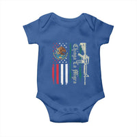 Funny Chinga La Migra Baby Onesie Gun Vintage Mexican Flag - Wonder Print Shop