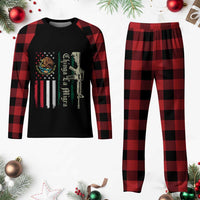 Funny Chinga La Migra Plaid Pajama Set Gun Vintage Mexican Flag - Wonder Print Shop