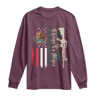 Funny Chinga La Migra Long Sleeve Shirt Gun Vintage Mexican Flag - Wonder Print Shop