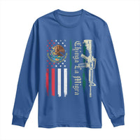 Funny Chinga La Migra Long Sleeve Shirt Gun Vintage Mexican Flag - Wonder Print Shop