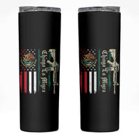 Funny Chinga La Migra Skinny Tumbler Gun Vintage Mexican Flag - Wonder Print Shop
