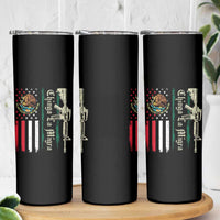 Funny Chinga La Migra Skinny Tumbler Gun Vintage Mexican Flag - Wonder Print Shop