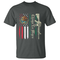 Funny Chinga La Migra T Shirt Gun Vintage Mexican Flag - Wonder Print Shop