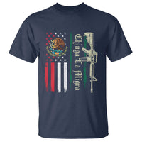 Funny Chinga La Migra T Shirt Gun Vintage Mexican Flag - Wonder Print Shop