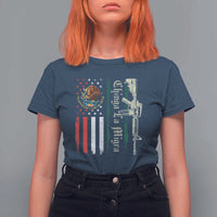 Funny Chinga La Migra T Shirt For Women Gun Vintage Mexican Flag - Wonder Print Shop