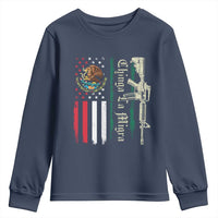 Funny Chinga La Migra Youth Sweatshirt Gun Vintage Mexican Flag - Wonder Print Shop