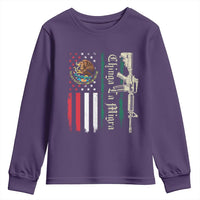 Funny Chinga La Migra Youth Sweatshirt Gun Vintage Mexican Flag - Wonder Print Shop