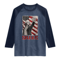 Shake And Bake George Washington 4th of July Couple Matching Raglan Shirt