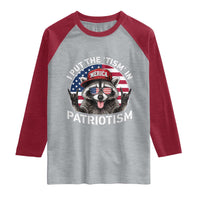 I Put The Tism In Patriotism Raglan Shirt Patriotic Raccoon 4th of July