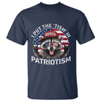 I Put The Tism In Patriotism T Shirt Patriotic Raccoon 4th of July