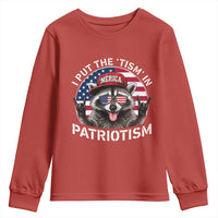 I Put The Tism In Patriotism Youth Sweatshirt Patriotic Raccoon 4th of July