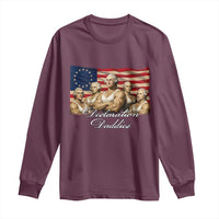 Declaration Daddies Funny 4th of July Founding Fathers Long Sleeve Shirt Vintage Betsy Ross Flag