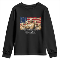 Declaration Daddies Funny 4th of July Founding Fathers Youth Sweatshirt Vintage Betsy Ross Flag