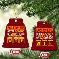 Fact of Life After Monday and Tuesday Calendar Says WTF Ceramic Ornament