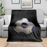 Cabo Verde Football Vintage Soccer Ball Graphic Throw Blanket