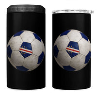 Cabo Verde Football Vintage Soccer Ball Graphic 4 in 1 Can Cooler Tumbler