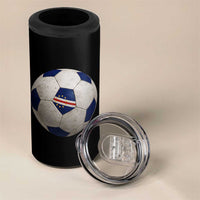 Cabo Verde Football Vintage Soccer Ball Graphic 4 in 1 Can Cooler Tumbler