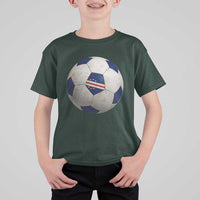 Cabo Verde Football Vintage Soccer Ball Graphic T Shirt For Kid