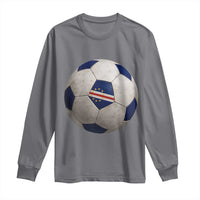 Cabo Verde Football Vintage Soccer Ball Graphic Long Sleeve Shirt