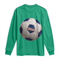 Cabo Verde Football Vintage Soccer Ball Graphic Long Sleeve Shirt