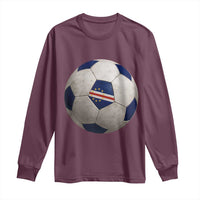 Cabo Verde Football Vintage Soccer Ball Graphic Long Sleeve Shirt