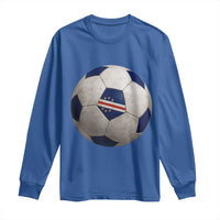 Cabo Verde Football Vintage Soccer Ball Graphic Long Sleeve Shirt