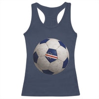 Cabo Verde Football Vintage Soccer Ball Graphic Racerback Tank Top