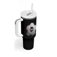 Cabo Verde Football Vintage Soccer Ball Graphic Tumbler With Handle
