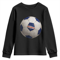 Cabo Verde Football Vintage Soccer Ball Graphic Youth Sweatshirt