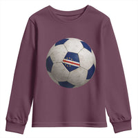 Cabo Verde Football Vintage Soccer Ball Graphic Youth Sweatshirt