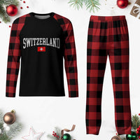 Vintage Switzerland National Pride The Swiss Cross Plaid Pajama Set