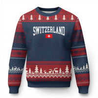 Vintage Switzerland National Pride The Swiss Cross Ugly Christmas Sweater