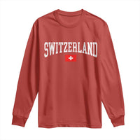 Vintage Switzerland National Pride The Swiss Cross Long Sleeve Shirt