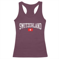 Vintage Switzerland National Pride The Swiss Cross Racerback Tank Top