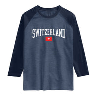 Vintage Switzerland National Pride The Swiss Cross Raglan Shirt