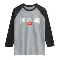 Vintage Switzerland National Pride The Swiss Cross Raglan Shirt