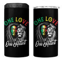 Reggae Legend 4 in 1 Can Cooler Tumbler One Love One Heart Rastafarian Reggae Music Lion - Wonder Print Shop