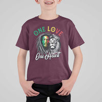 Reggae Legend T Shirt For Kid One Love One Heart Rastafarian Reggae Music Lion - Wonder Print Shop
