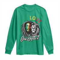 Reggae Legend Long Sleeve Shirt One Love One Heart Rastafarian Reggae Music Lion - Wonder Print Shop