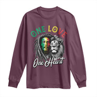 Reggae Legend Long Sleeve Shirt One Love One Heart Rastafarian Reggae Music Lion - Wonder Print Shop